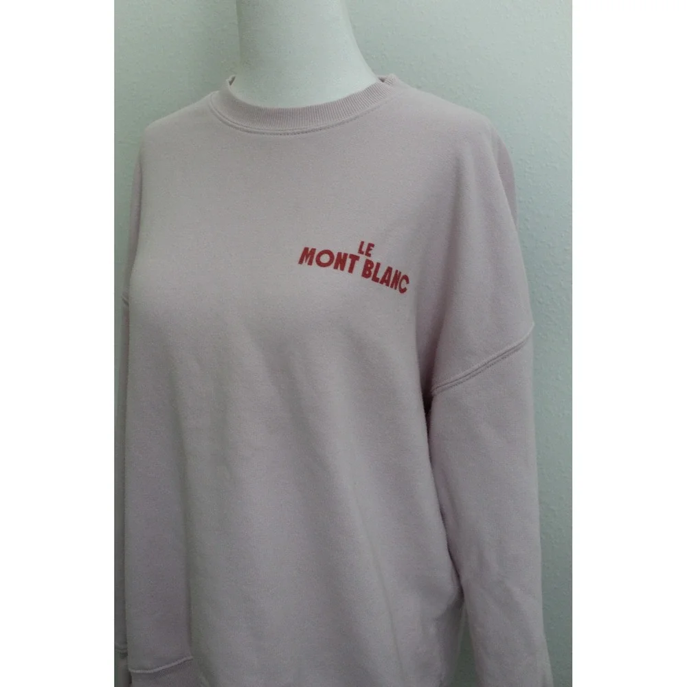 Wild Fable Pink Le Mont Blanc Ski Graphic Crewneck Sweatshirt XXS Chamonix Retro - Picture 2 of 8